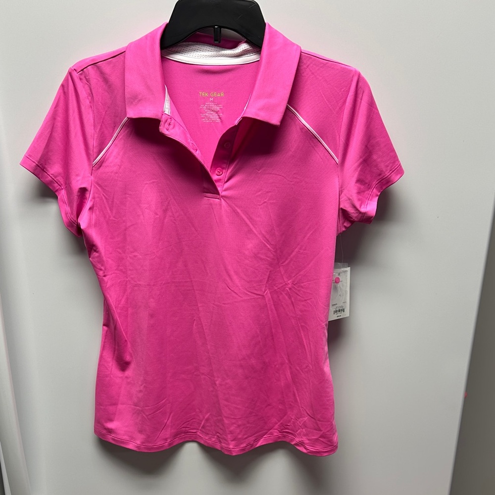 Tek Gear Women's Bright Pink Button Down Shirt